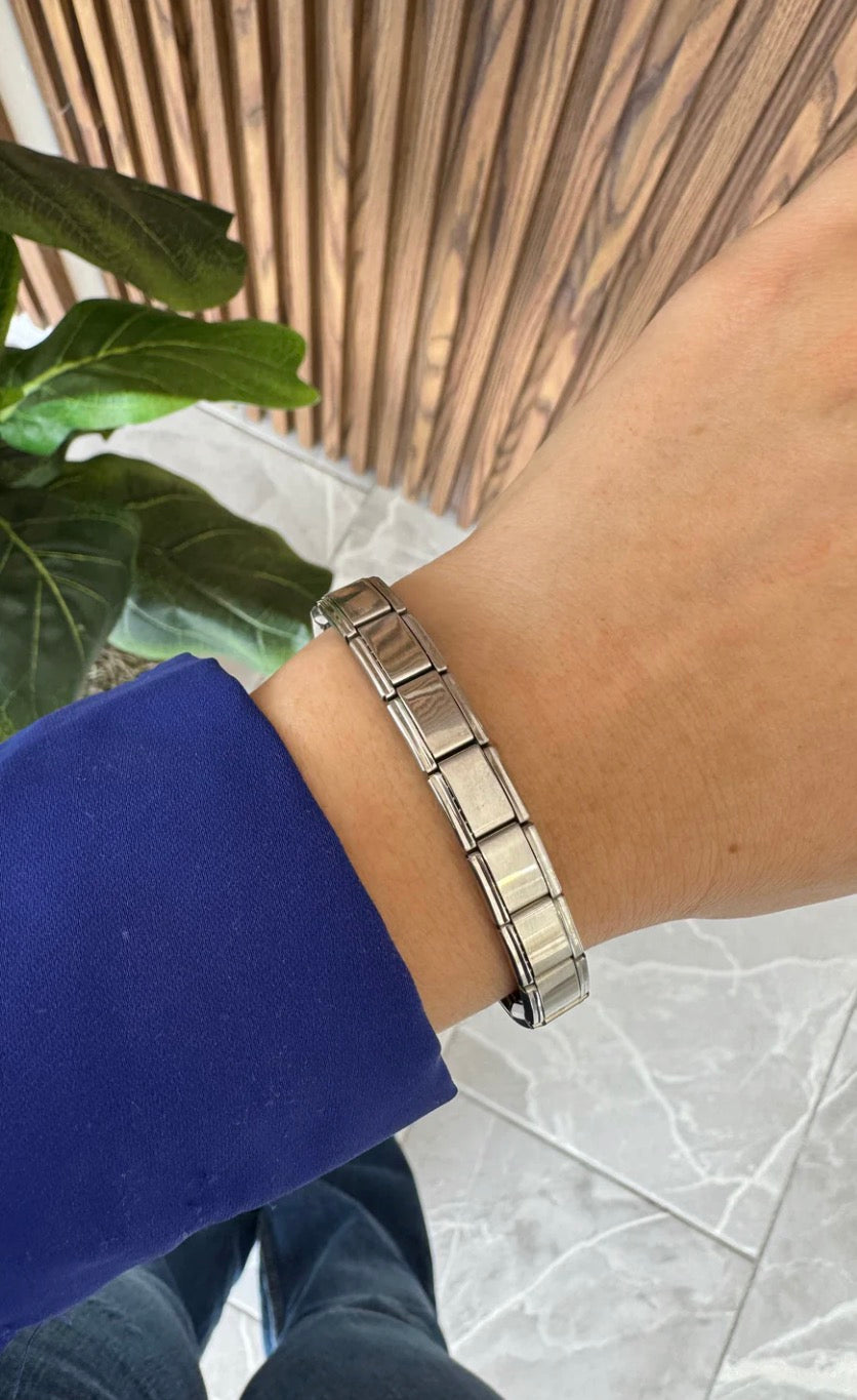 Pulsera plateada italiana
