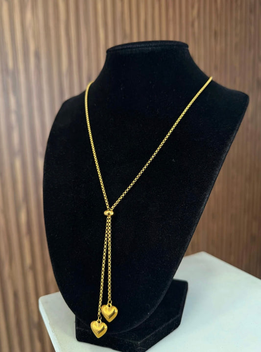 Collar colgante corazones