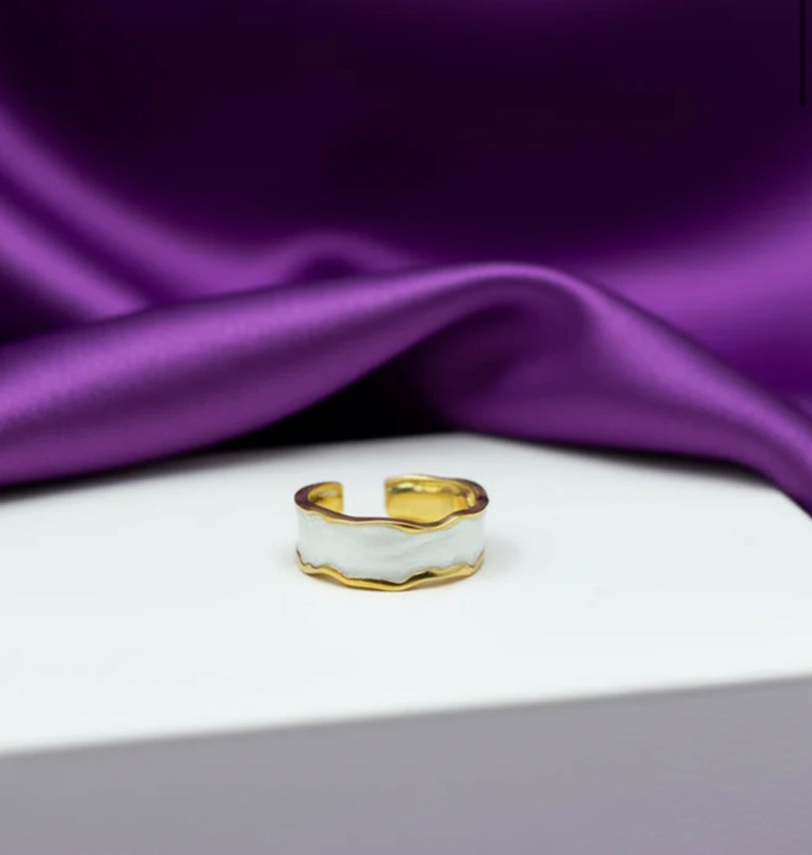 Anillo bicolor dorado blanco