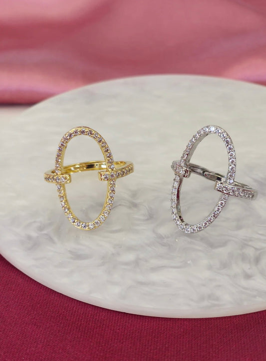 Anillo ovalo unido zirconia