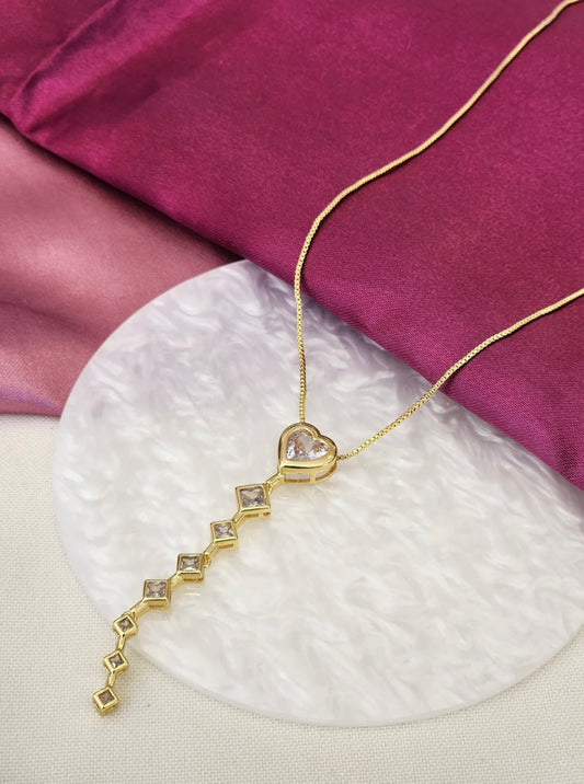 Collar colgante corazon rombo